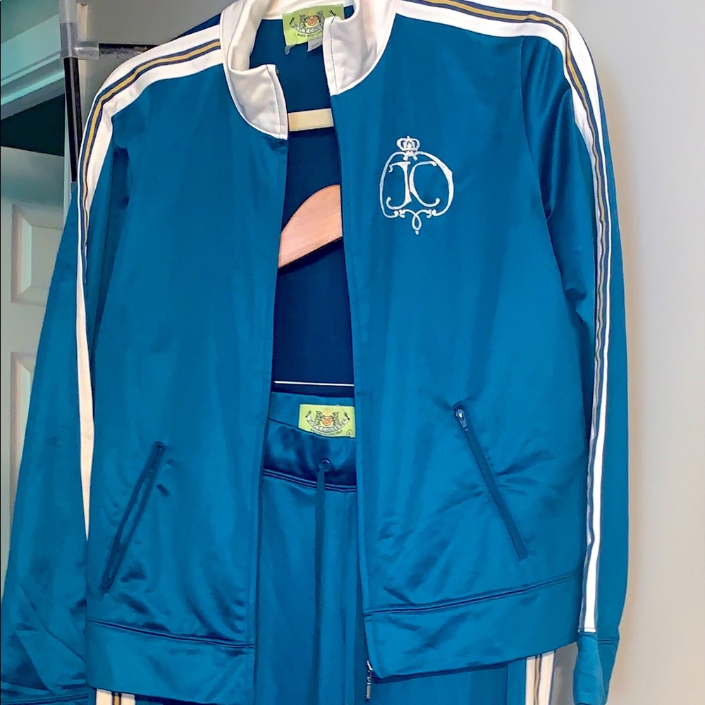 Vintage Juicy Couture Track Suit Green Jersey Jacket & Pants Women's logo Size L